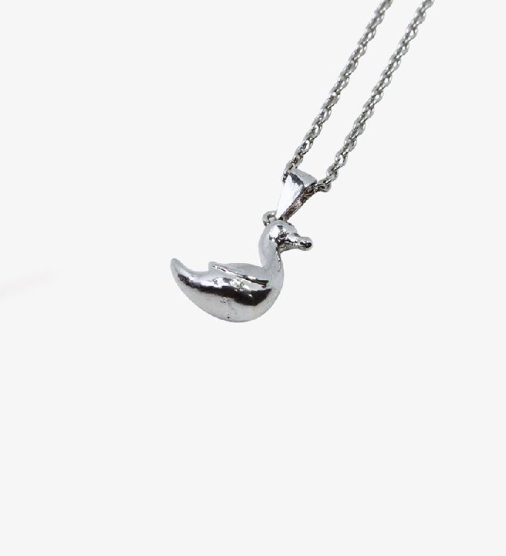 Dainty Duck Pendant Necklace – 925 Sterling Silver Rhodium Plated