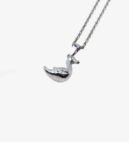 Dainty Duck Pendant Necklace – 925 Sterling Silver Rhodium Plated