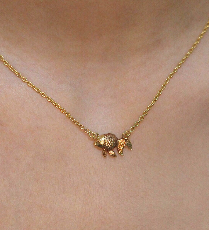 Dainty Fish Necklace: 925 Sterling Silver 18K Gold Plated: Minimalist Pendant