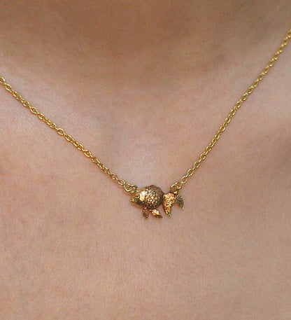 Dainty Fish Necklace: 925 Sterling Silver 18K Gold Plated: Minimalist Pendant