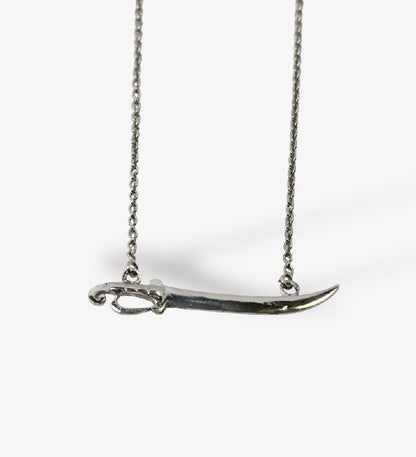 Spanish Sword Necklace: Rhodium Plated 925 Sterling Silver Jewelry: Minimalist Trendy Jewelry