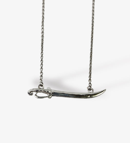 Spanish Sword Necklace: Rhodium Plated 925 Sterling Silver Jewelry: Minimalist Trendy Jewelry