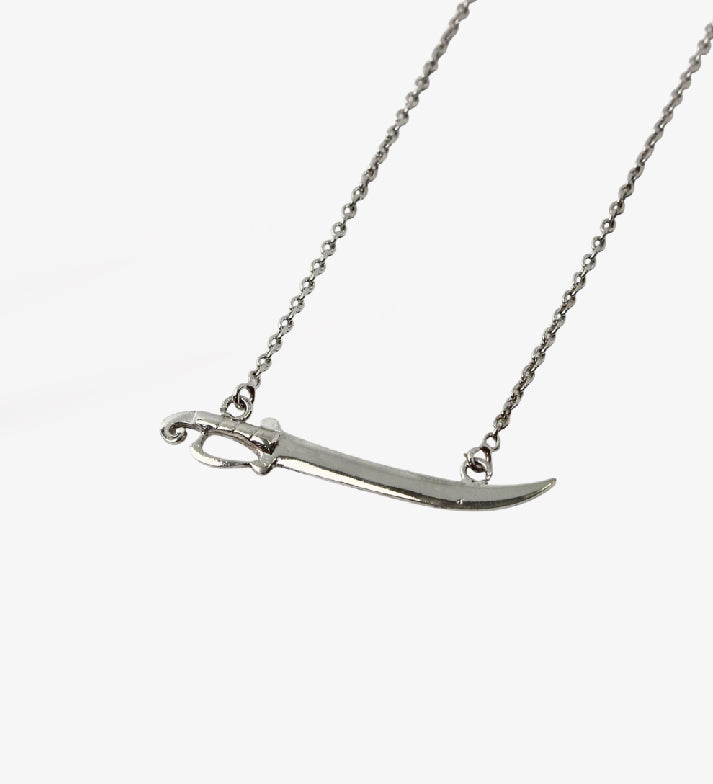 Spanish Sword Necklace: Rhodium Plated 925 Sterling Silver Jewelry: Minimalist Trendy Jewelry