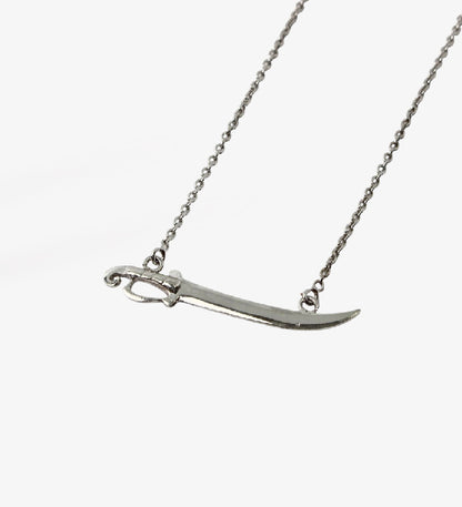 Spanish Sword Necklace: Rhodium Plated 925 Sterling Silver Jewelry: Minimalist Trendy Jewelry