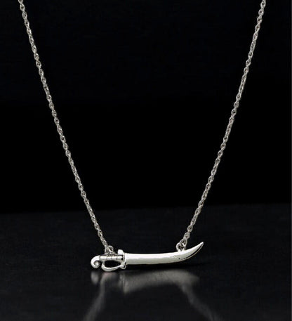 Spanish Sword Necklace: Rhodium Plated 925 Sterling Silver Jewelry: Minimalist Trendy Jewelry