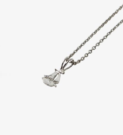 Dainty Sailboat Pendant Necklace – 925 Sterling Silver Rhodium Plated – Minimalist Sailor Jewelry