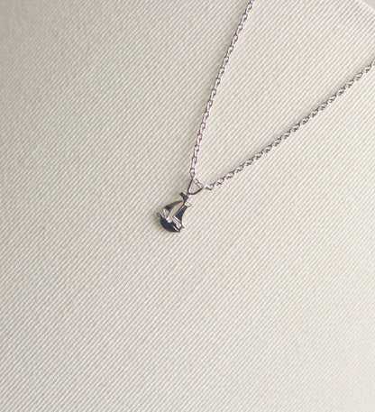 Dainty Sailboat Pendant Necklace – 925 Sterling Silver Rhodium Plated – Minimalist Sailor Jewelry
