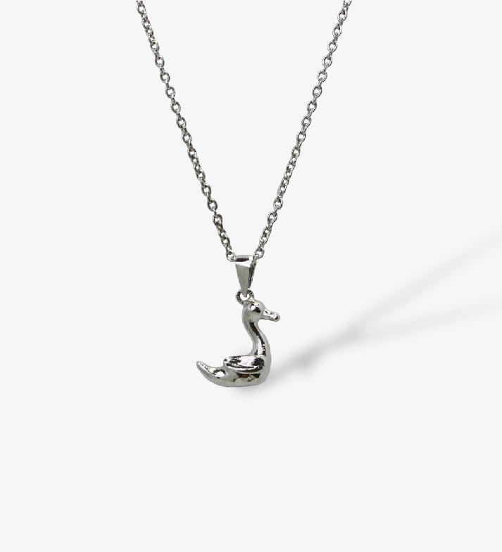 Dainty Duck Pendant Necklace – 925 Sterling Silver Rhodium Plated