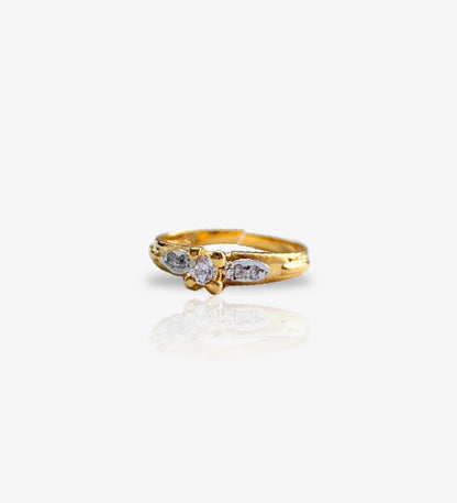 Dainty Zircon Solitaire Ring | 18K Gold Plated 925 Sterling Silver | Adjustable Minimalist Ring